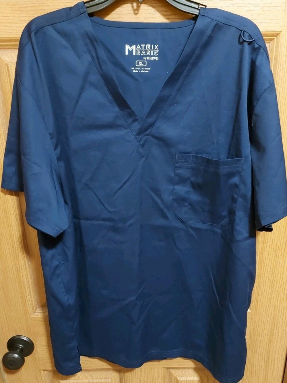 Maevn Matrix Basic Scrub Top Shirt XL Men Women Navy Blue Short Sleeves Pocket